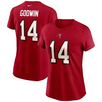 T-shirt Nike pour femme Chris Godwin rouge des Buccaneers de Tampa Bay, avec nom et numéro