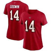 T-shirt Nike pour femme Chris Godwin rouge des Buccaneers de Tampa Bay, avec nom et numéro