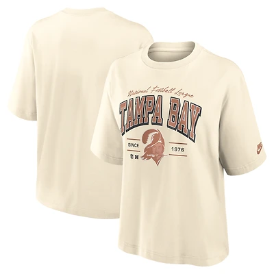 T-shirt Nike crème Tampa Bay Buccaneers vintage style boxy pour femme