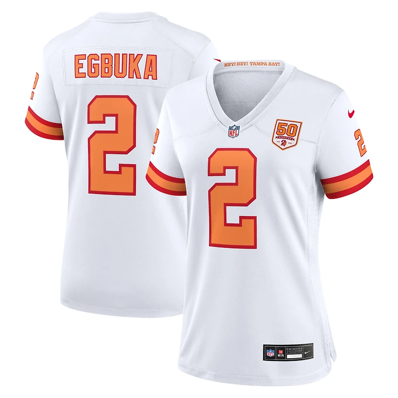 Women's Nike Emeka Egbuka '76 White Tampa Bay Buccaneers Alternate 50th Season Game Jersey