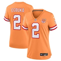 Maillot Nike Emeka Egbuka Creamsicle pour femme, équipe alternative 2 des Buccaneers de Tampa Bay, 50e saison