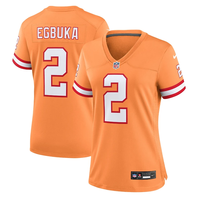 Maillot Nike Emeka Egbuka Creamsicle pour femme, 2e match alternatif des Buccaneers de Tampa Bay