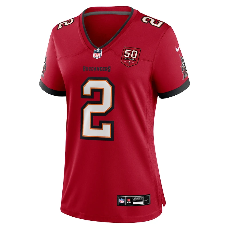 Maillot de match la 50e saison l'équipe des Buccaneers Tampa Bay Nike Emeka Egbuka rouge pour femme