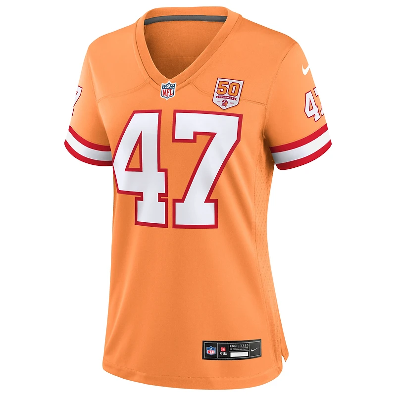 Women's Nike John Lynch Creamsicle  Tampa Bay Buccaneers 50th Season Game Jersey