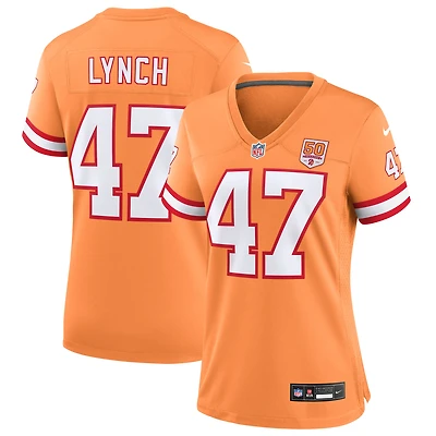 Women's Nike John Lynch Creamsicle  Tampa Bay Buccaneers 50th Season Game Jersey