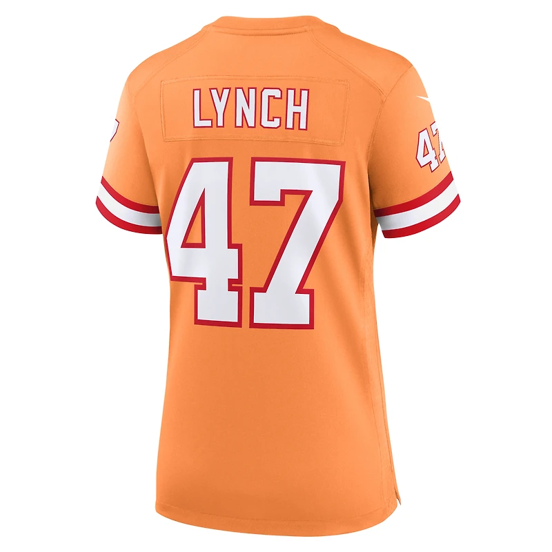 Maillot de match retour des Buccaneers Tampa Bay Nike John Lynch orange pour femme