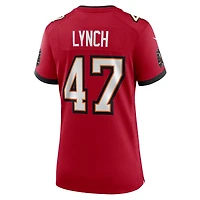 Maillot Nike John Lynch rouge pour femme, 50e anniversaire des Tampa Bay Buccaneers