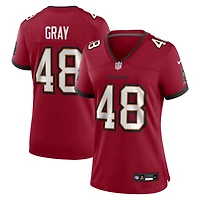 Maillot de match Nike JT gris et rouge pour femme des Buccaneers Tampa Bay