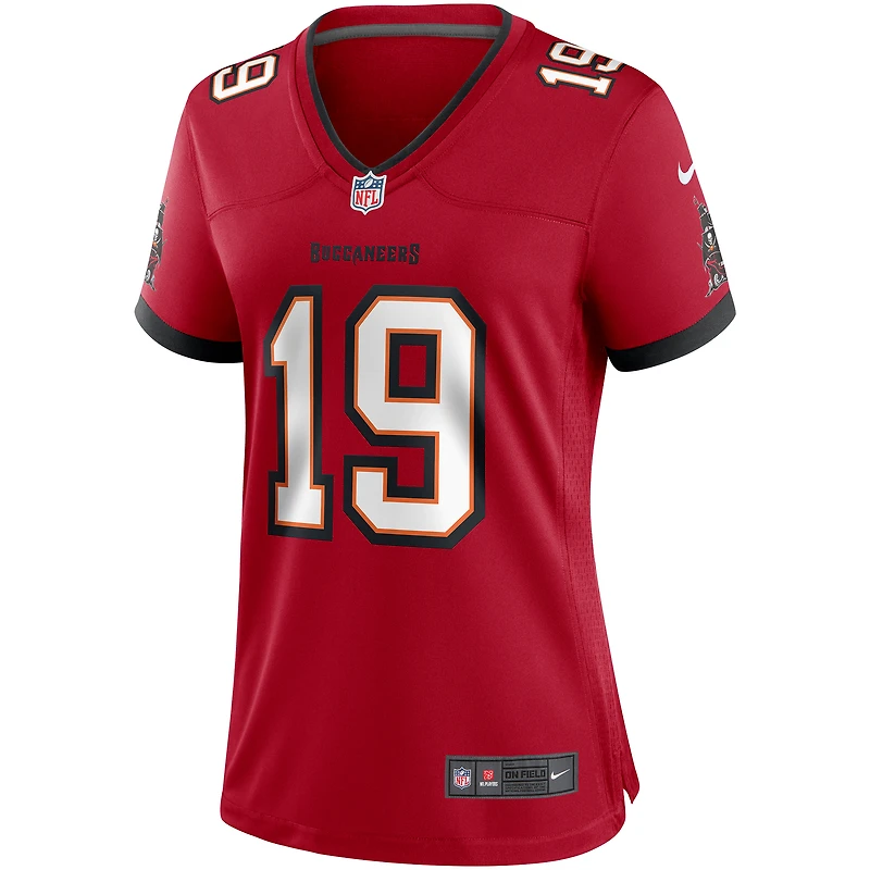 Maillot de joueur retraité Nike Keyshawn Johnson des Tampa Bay Buccaneers pour femme, rouge