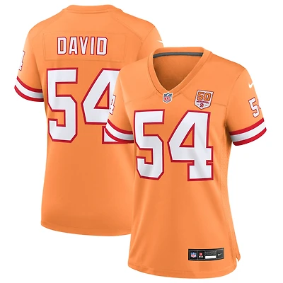Maillot Nike Lavonte David Creamsicle pour femme, 50e saison des Buccaneers de Tampa Bay