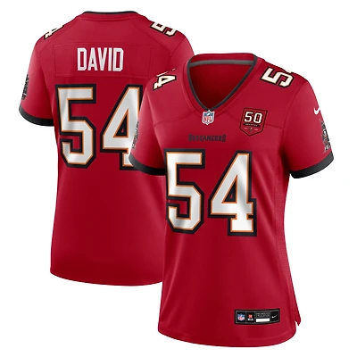 Maillot Nike Lavonte David pour femme, rouge, 50e anniversaire des Tampa Bay Buccaneers