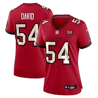 Maillot Nike Lavonte David pour femme, rouge, 50e anniversaire des Tampa Bay Buccaneers