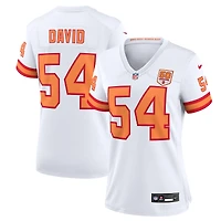 Maillot Nike Lavonte David White '76 pour femme, 50e match de la saison des Buccaneers Tampa Bay