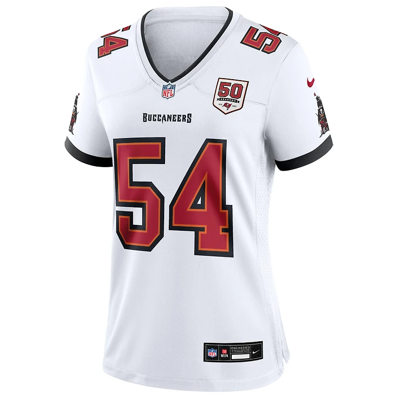Maillot Nike Lavonte David White pour femme, 50e anniversaire des Tampa Bay Buccaneers, blanc