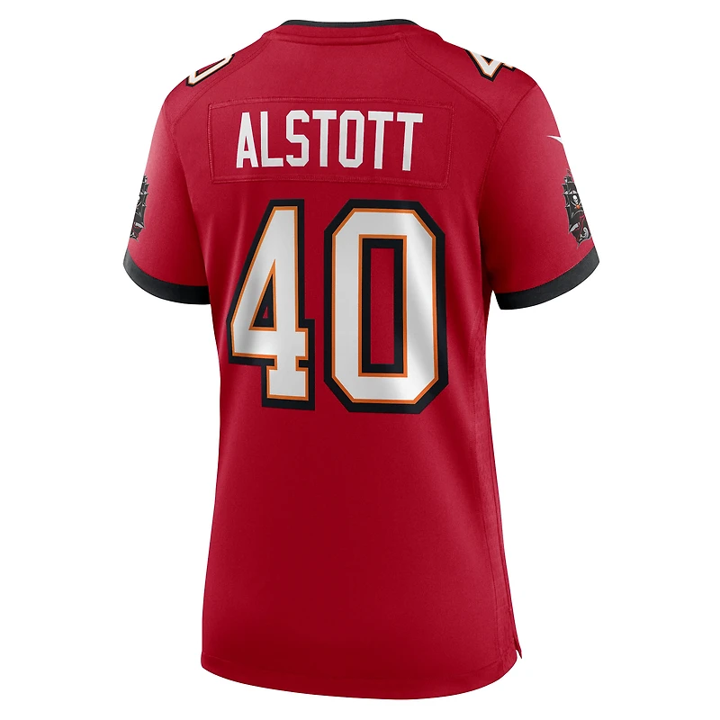Maillot Nike Mike Alstott rouge pour femme, 50e anniversaire des Tampa Bay Buccaneers