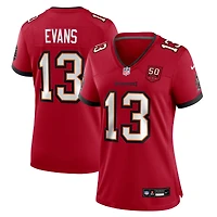 Maillot Nike Mike Evans rouge pour femme, 50e saison des Tampa Bay Buccaneers