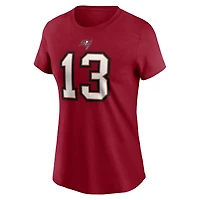 T-shirt Nike Mike Evans rouge pour femme avec nom et numéro de joueur des Tampa Bay Buccaneers