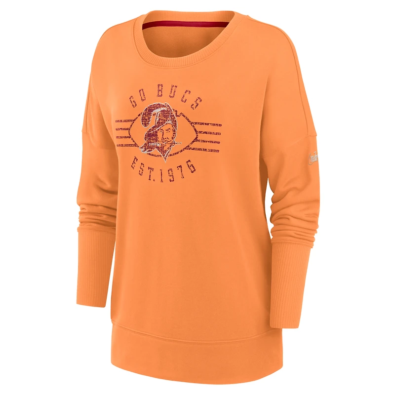 Sweat-shirt à enfiler Nike Orange Tampa Bay Buccaneers Rewind Playback Icon Performance pour femme