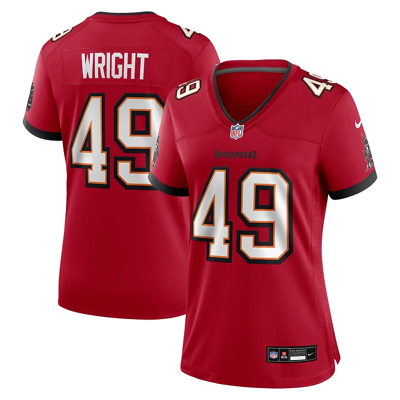 Maillot de match Nike Owen Wright rouge des Buccaneers Tampa Bay pour femmes