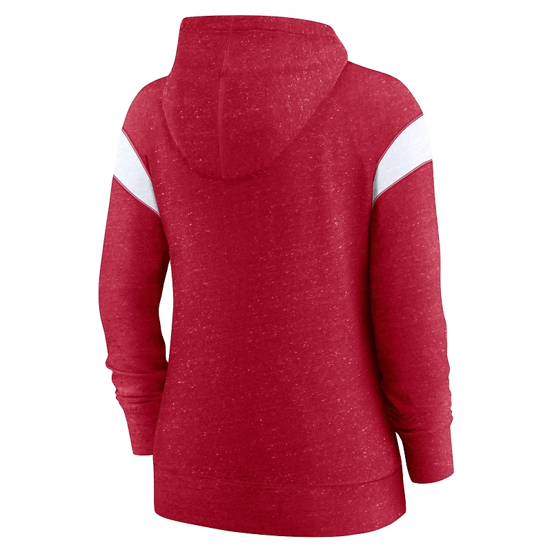 Nike Tampa Bay Buccaneers Monaco rouge/blanc pour femme - Chandail à capuchon avec fermeture éclair sur toute la longueur