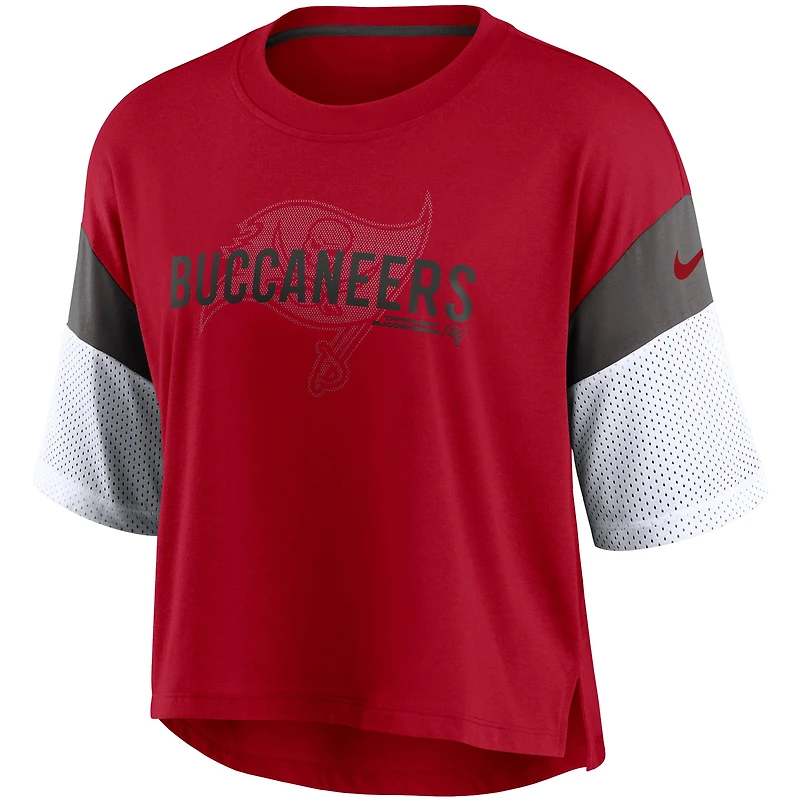 Women's Nike Red/White Tampa Bay Buccaneers Nickname Tri-Blend Performance Crop Top