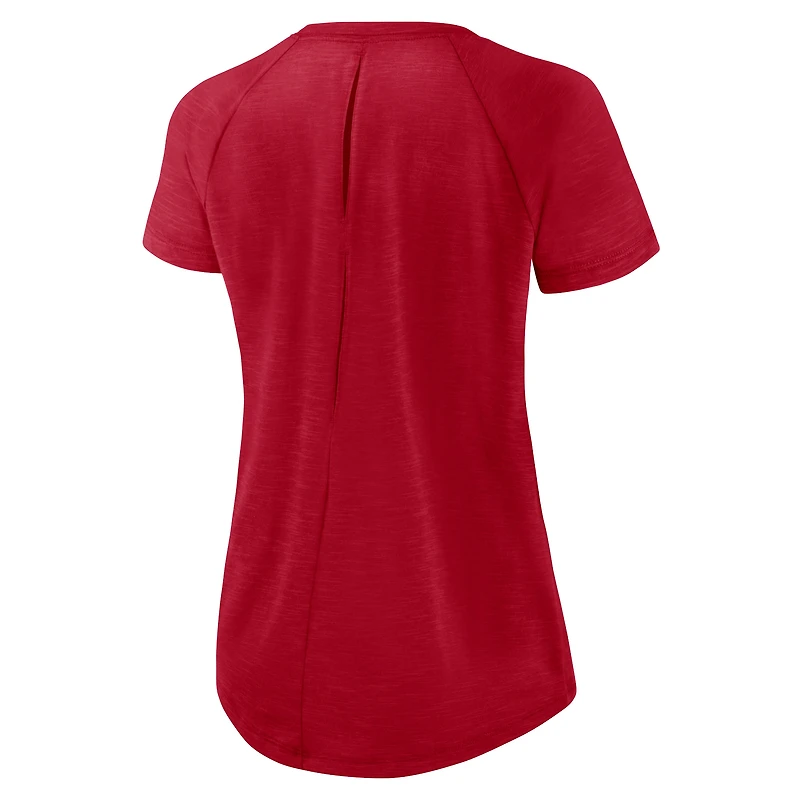 T-shirt à manches raglan Nike Tampa Bay Buccaneers Primetime pour femme, rouge/blanc