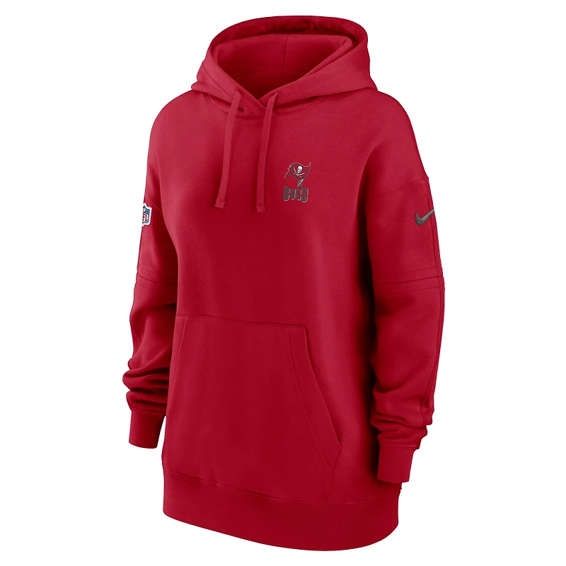 Women's Nike Red Tampa Bay Buccaneers 2023 Sideline Club Fleece Pullover Hoodie