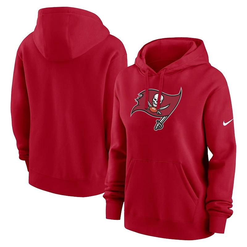 Sweat à capuche en polaire Nike Tampa Bay Buccaneers Club pour femme Rouge