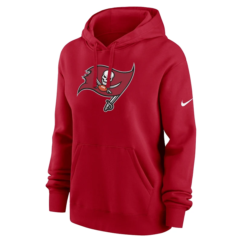 Sweat à capuche en polaire Nike Tampa Bay Buccaneers Club pour femme Rouge