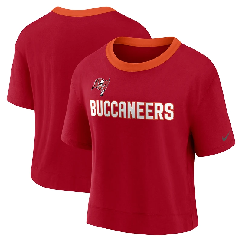 Haut court à taille haute pour femme Nike Tampa Bay Buccaneers rouge