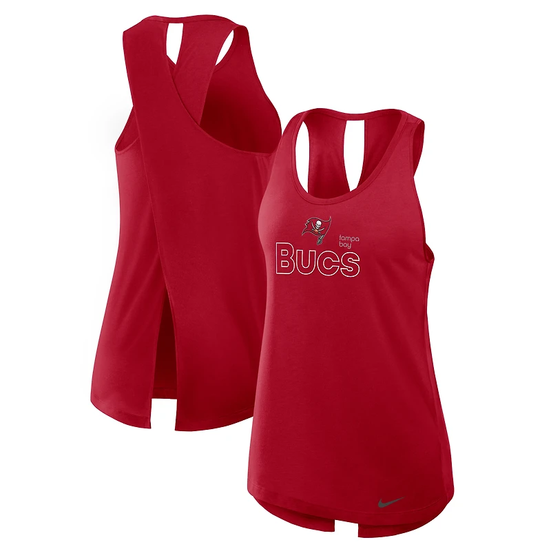 Women's Nike Red Tampa Bay Buccaneers Open-Back Crisscross Dri-FIT Tank Top