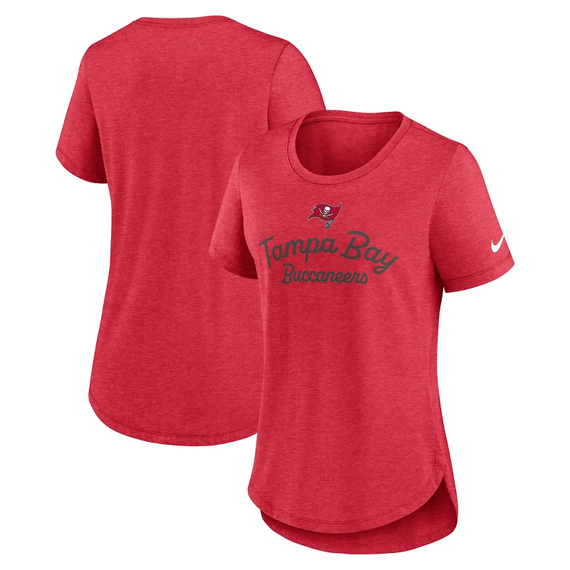 Women's Nike Red Tampa Bay Buccaneers Script Tri-Blend T-Shirt