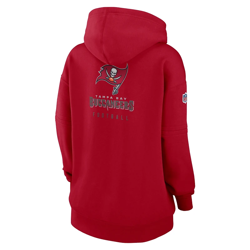 Women's Nike Red Tampa Bay Buccaneers Sideline Club Fleece Pullover Hoodie
