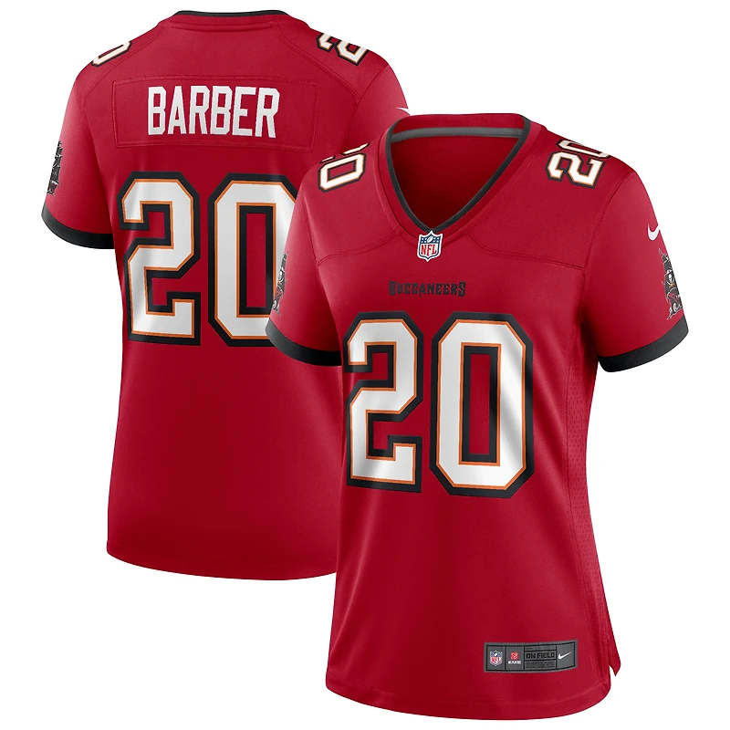 Maillot de joueur retraité du match des Buccaneers Tampa Bay Nike Ronde Barber rouge pour femme