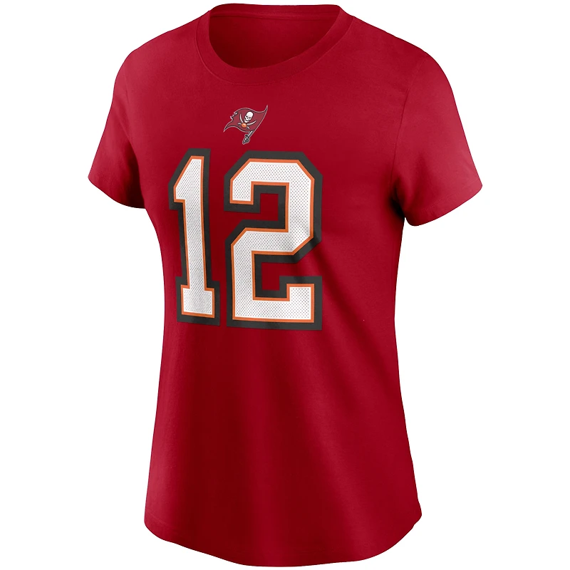 Nike Tom Brady pour femmes Tampa Bay Buccaneers rouge nom et numéro - T-shirt