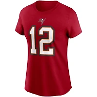 Nike Tom Brady pour femmes Tampa Bay Buccaneers rouge nom et numéro - T-shirt