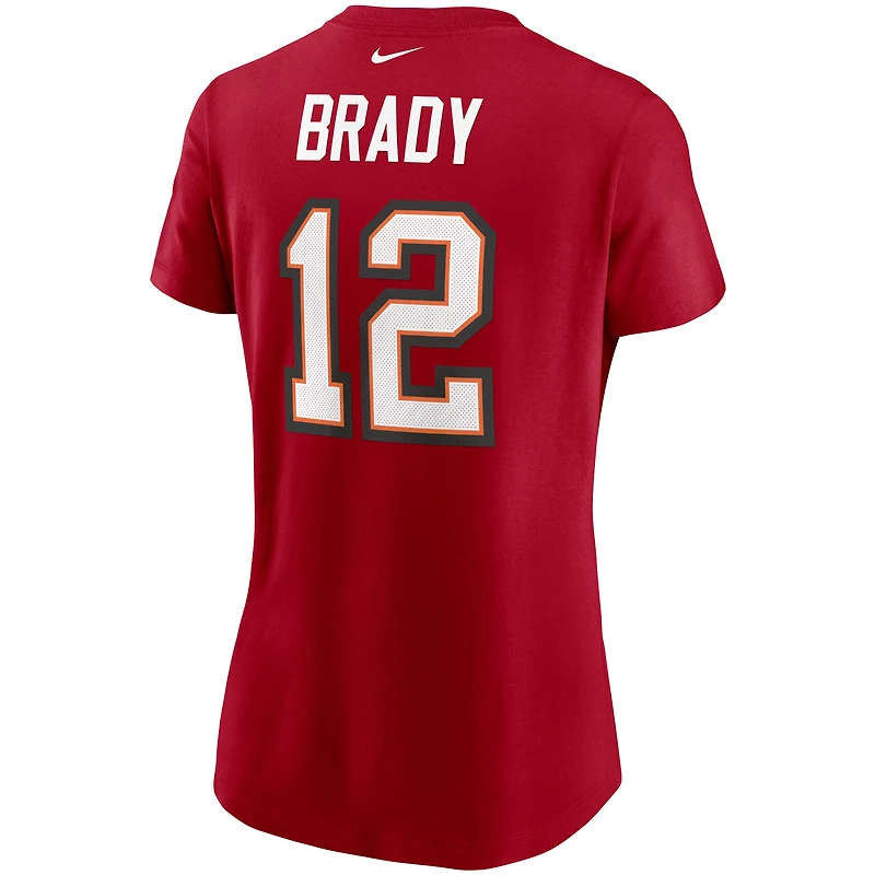 Nike Tom Brady pour femmes Tampa Bay Buccaneers rouge nom et numéro - T-shirt