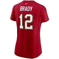 Nike Tom Brady pour femmes Tampa Bay Buccaneers rouge nom et numéro - T-shirt