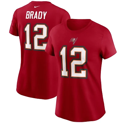 Women's Nike Tom Brady Red Tampa Bay Buccaneers Name & Number - T-Shirt