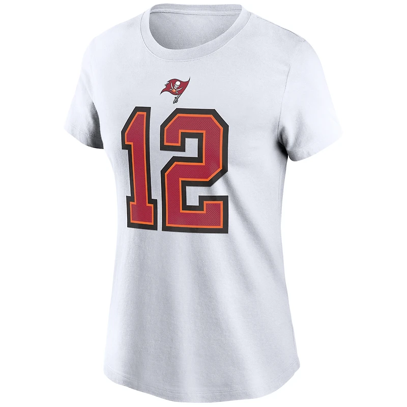 Women's Nike Tom Brady White Tampa Bay Buccaneers Name & Number T-Shirt