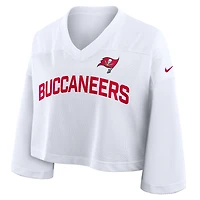 Women's Nike White Tampa Bay Buccaneers Primetime Cropped Mesh Dri-FIT Fashion Jersey