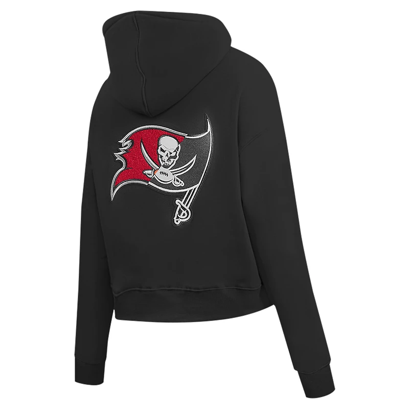 Sweat à capuche zippé logo fendu Pro Standard noir pour femme des Buccaneers de Tampa Bay