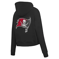 Sweat à capuche zippé logo fendu Pro Standard noir pour femme des Buccaneers de Tampa Bay