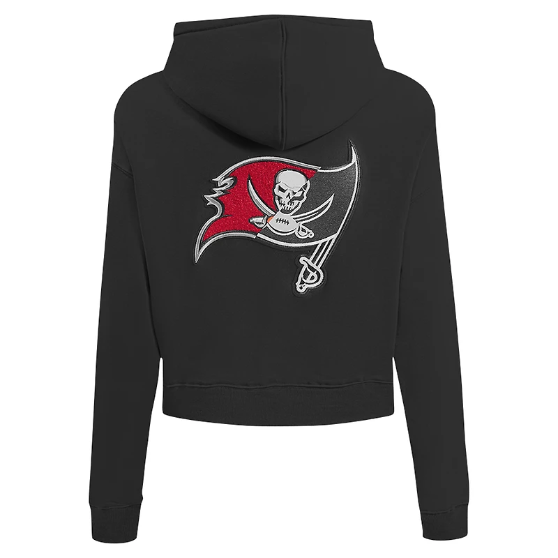 Sweat à capuche zippé logo fendu Pro Standard noir pour femme des Buccaneers de Tampa Bay