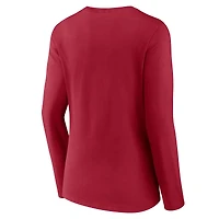 T-shirt rouge à manches longues et col en V pour femme Tampa Bay Buccaneers Hometown Sweep