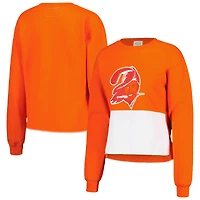 Women's Refried Apparel  Orange Tampa Bay Buccaneers Retro Cropped Tri-Blend Pullover Sweatshirt
