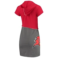 Women's Refried Apparel Red/Pewter Tampa Bay Buccaneers Sustainable Hooded Mini Dress