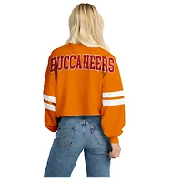 Women's Spirit Jersey  Orange Tampa Bay Buccaneers Oversized Cropped Stripe Long Sleeve T-Shirt