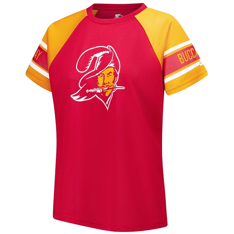 Haut raglan à blocs de couleurs 1er tour des Buccaneers Tampa Bay orange starter pour femmes