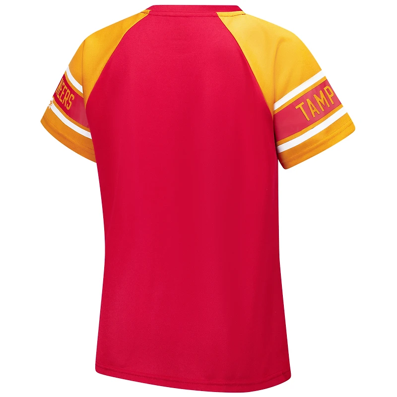 Haut raglan à blocs de couleurs 1er tour des Buccaneers Tampa Bay orange starter pour femmes